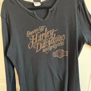 Harley-Davidson Brown Waffle Knit Shirt